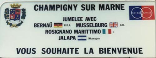 Sign: Welcome to Champigny
